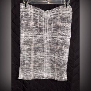 Elegant Black and White Tweed Skirt